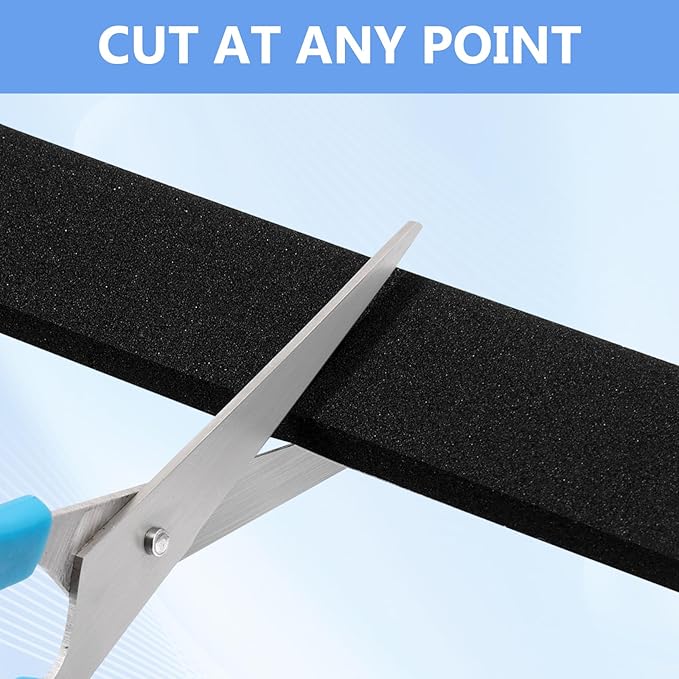 Weather Stripping Door Seal Strip- 2 Inch X 1/2 Inch X 10Feet, Strong Adhesive, Lightproof, Soundproof, Weatherproof Foam Tape Insulation for Sliding Door, Front Door Frame, Windows- Black