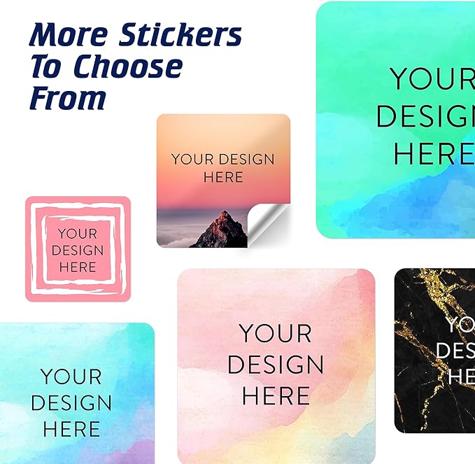 100 Custom Vinyl Stickers - Upload Your own Image, Text, Design, Logo - Personalized Logo Labels for Handmade, Packaging, Bottle, Jars, Candle, Brand Stickers (Mountain, 3x3 Square)