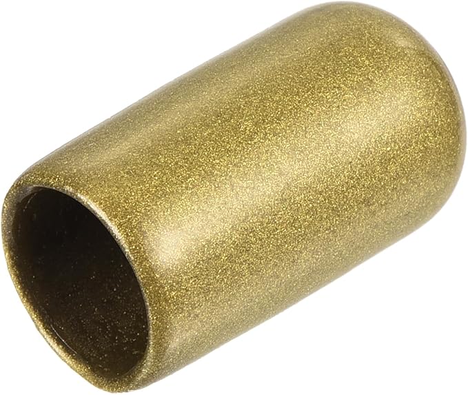 uxcell 20pcs Rubber End Caps 10mm ID Vinyl Round Tube Bolt Cap Cover Thread Protectors Gold