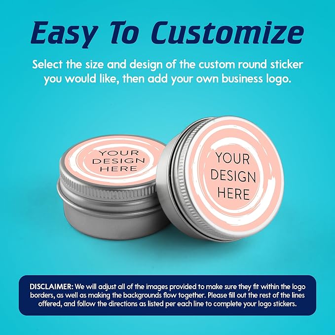 100 Custom Vinyl Stickers - Upload Your own Image, Text, Design, Logo - Personalized Logo Labels for Handmade, Packaging, Bottle, Jars, Candle, Brand Stickers (Peach, 3x3)