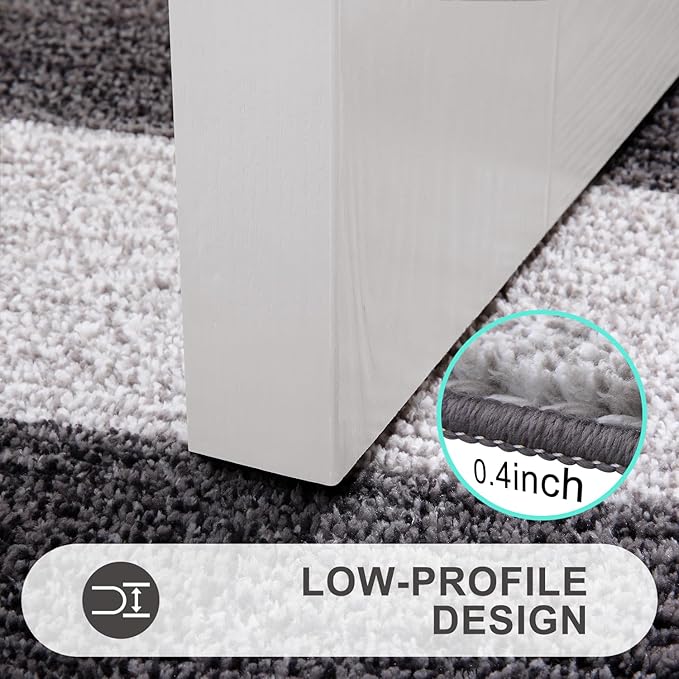 Kitinjoy Indoor Outdoor Door Mat, 47x24 Non-Slip Absorbent Dirt Trapper, Low-Profile Washable Inside Entrance Front Floor Mat, Sturdy Soft Entry Doormats for Entryway, Grey