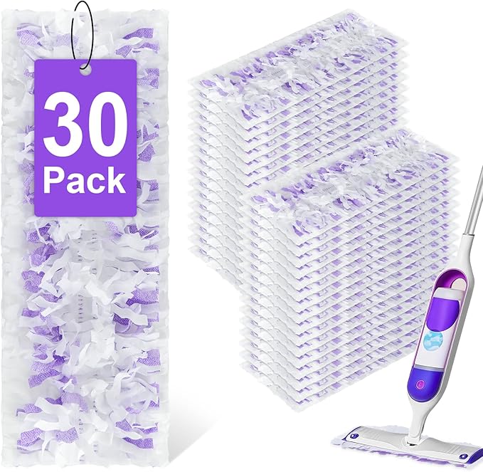 30 Pack Power Mop Refills Pad for Swiffer Power Mop, Disposable Spray Wet Pad Refills for Swiffer Power mop Multi-Surface &Wood Mopping Pad Refills