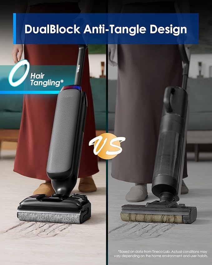 Tineco Floor One S7 Artist Wet Dry Vacuum Cleaner, 22kPa Suction, iLoop Smart Sensor, DualBlock Anti-Tangle Design, 185℉ Flashdry, 50 Min Runtime, Dual-Edge Cleaning, 180° Lay-Flat
