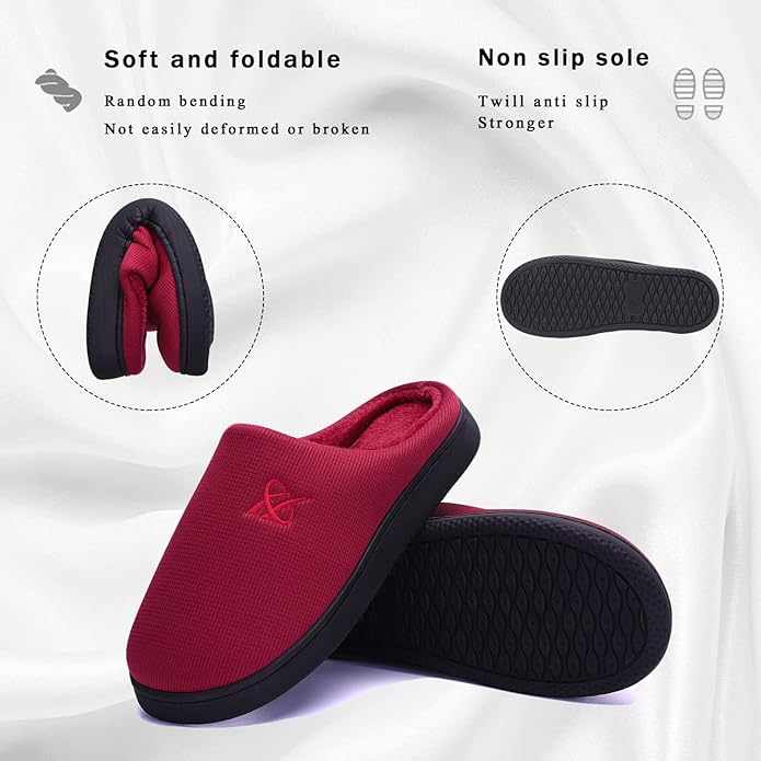 Memory Foam Slippers for Women's and Men's Casual House Shoes