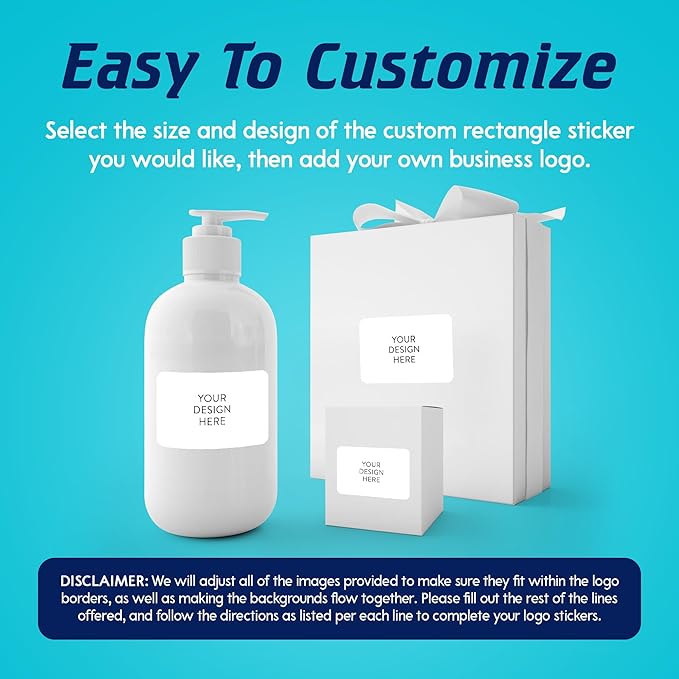 5-1000 Custom Vinyl Stickers - Upload Your own Image, Text, Design, Logo - Personalized Logo Labels for Handmade, Packaging, Bottle, Jars, Candle, Brand Stickers (White, 5x3)