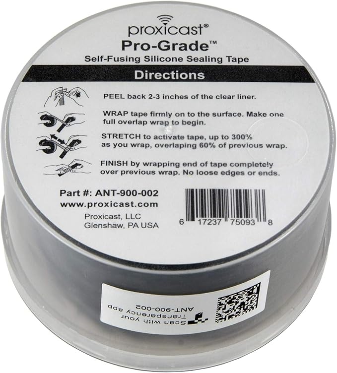 Proxicast Pro-Grade Extra Strong 30mil Weatherproof Self-Fusing Silicone Rubber Sealing Tape for Outdoor Antenna Coax & Electrical Cables, Hose/Pipe Leaks & Emergency Repairs (1.5" x 15' roll) - Blue