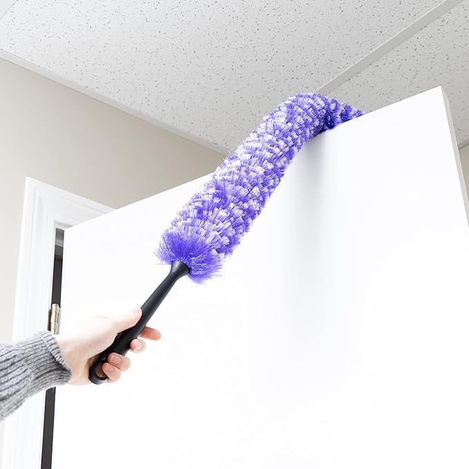 Fuller Brush Furry Wand Duster - 30" Netted Fiber Cleaner - Bendable Hand Sweeper Cleans Dust Dirt Lint & Cobwebs on Window Blinds Shelves Counters & More