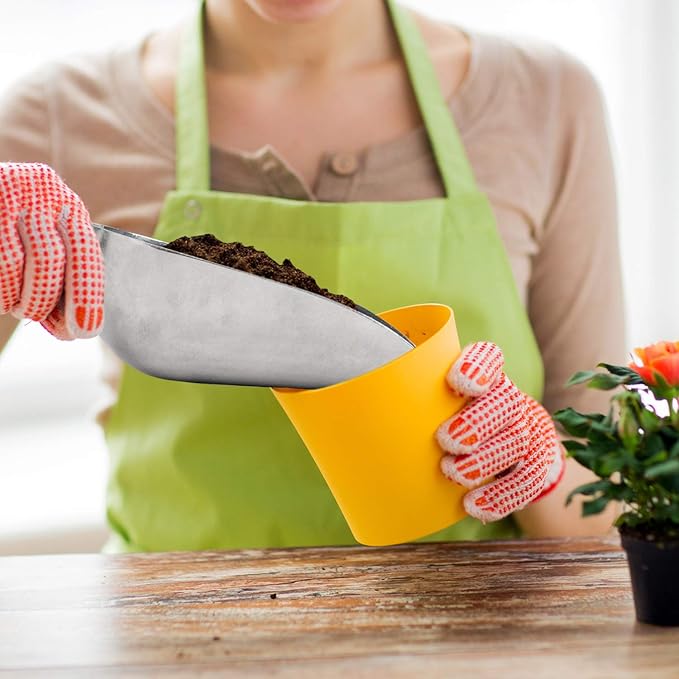 Cast Aluminum Utility Scoop - 24 oz. - Round Bottom, ice scoop For Multi-Purpose Use, With Finger Groove Handle (24 oz.)