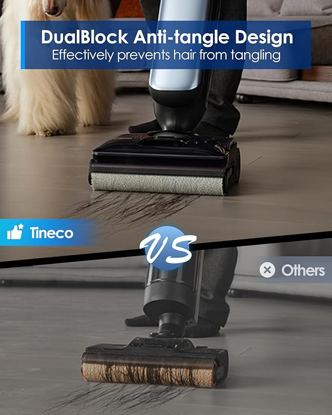 Tineco Floor One S9 Artist Pro Wet Dry Vacuum Cleaner, 22kPa Suction, 360° SmoothDrive, Anti-Tangle Design, 185°F Flashdry, 75 Min Runtime, Dual-Edge Cleaning, 180° Lay-Flat