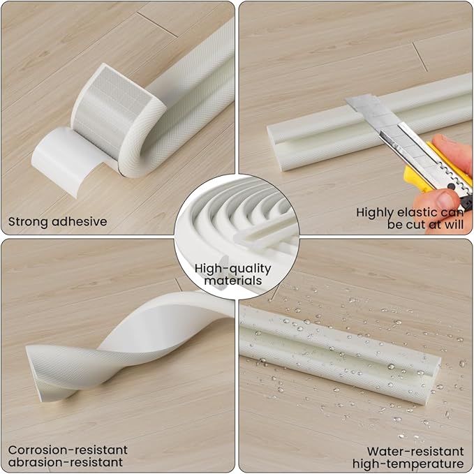 V Shape Foam Weather Stripping Door Frame Seal Strip 19.7FT White, Draft Stopper, Insulation Winter, Weatherstripping, Gap Sealing, Soundproofing, Self-Adhesive Used for Exterior Front Door Side