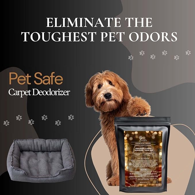 Champagne Cheers Carpet Freshener Powder Refill 36 oz | Powerful Odor Eliminator for Home | Upholstery Deodorizer | Carpet Deodorizer | Pet Urine | Cat Litter Box