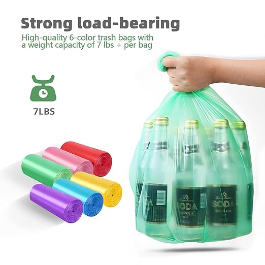 Small Trash Can 3 Pack 1.8 Gallons, Bathroom Trash Can & Garbage Can with 6 Trash Bags, Bedroom Trash Bin & Waste Basket for Office, Bedroom, Living Room, Kitchen, Compact Space