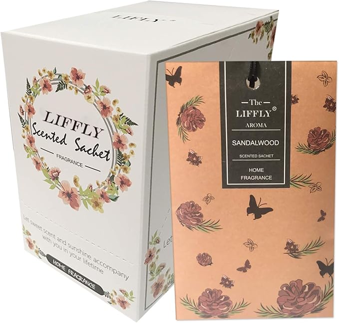 14 Packs Sandalwood Scented Sachets for Drawers and Closets