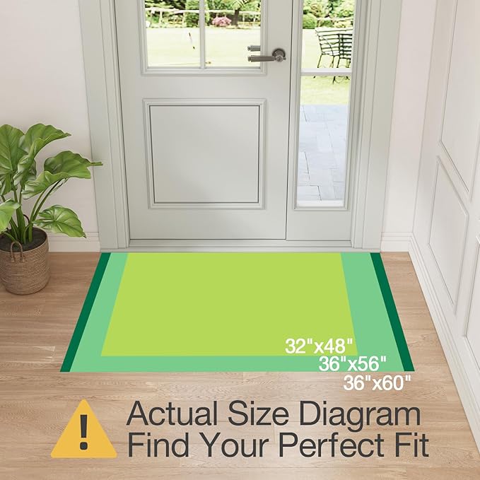 LUMI Indoor Door Mat 36"x56", Ultra Thin Low Profile Non-Slip Doormat for Home Entrance, Absorbent & Stain-Resistant Welcome Mats, Washable Entryway Mat for Front Door, Patio, Porch, Khaki