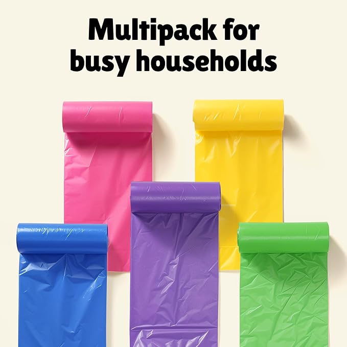 FORID Small Bathroom Trash Bags - 2.6 Gallon Colored Garbage 250 Bags 10 Liter Unscented Waste Can Liners Wastebasket Liner For Home Office (2-3 Gal) - Durable & Thick Trash Bag Multi Colored