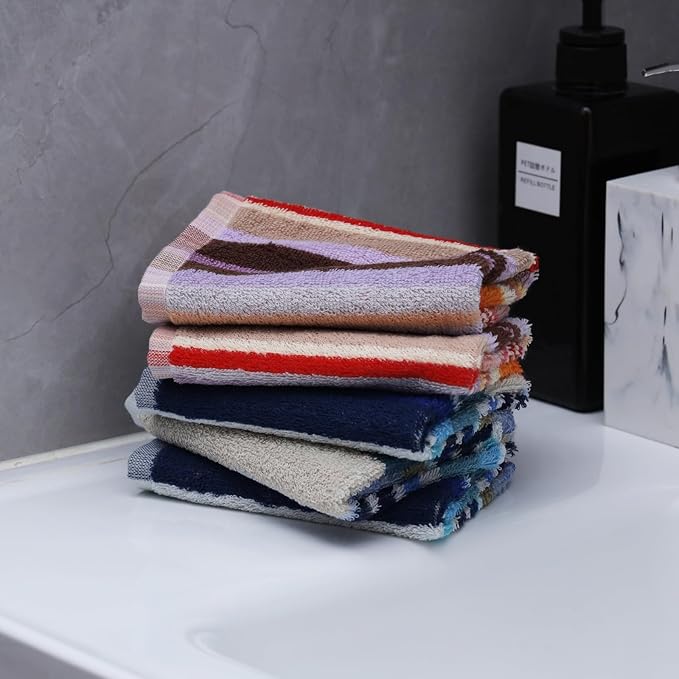Oeleky Kitchen Dishcloths for Washing Dishes, Ultra Absorbent Dish Rags, Cotton Cleaning Cloths Pack of 8, 12x12 Inches (Wide Stirpe, 12x12 inch)