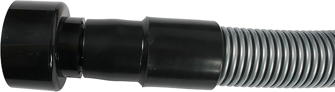 Cen-Tec Systems 10 Ft. Premium Shop Vacuum Extension Hose with 2 tank adapters and 1.25" curved end,120"L x 1.25"W, Silver