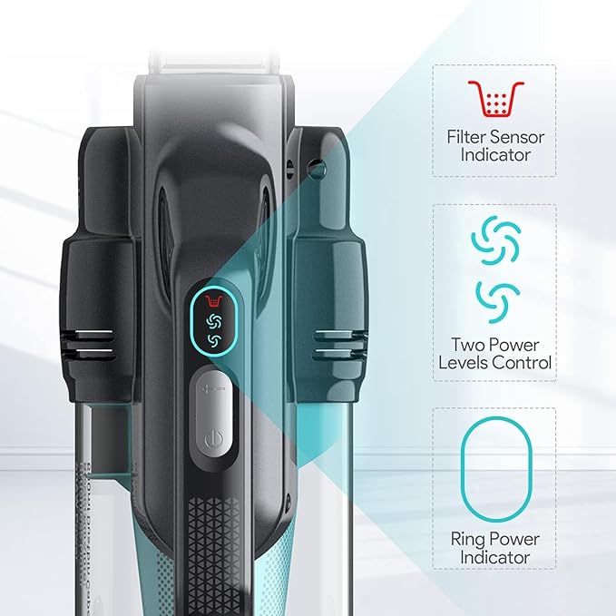 Ofuzzi H9 Pro Handheld Vacuum Cleaner, Extra-Long Crevice Tool, 40AW/13kPa Surging Suction, LED- Display&Light, Up to 30 Mins Runtime, Portable Vacuum for Home Cleaning, Black