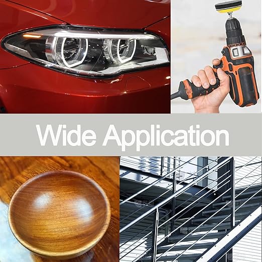 3 Inch Sanding Disc Drill Polishing Kit Sanding Attachment, 150 Pcs Wet Dry Car Headlight Restoration Kit Hook and Loop Sandpaper with 1/4" Shank, Backing Pads, Interface Pads and Polishing Pads