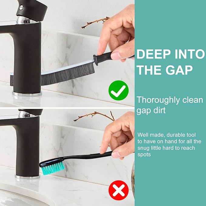 Crevice Cleaning Brush, Multifunctional Hard-Bristled Gap Scrub Brush, Gap Cleaning Tool, Home Essentials, Bathroom Cleaner Tools for Household Use, Kitchen, Window, Faucets, Toilet, Grout, Car, 5pcs