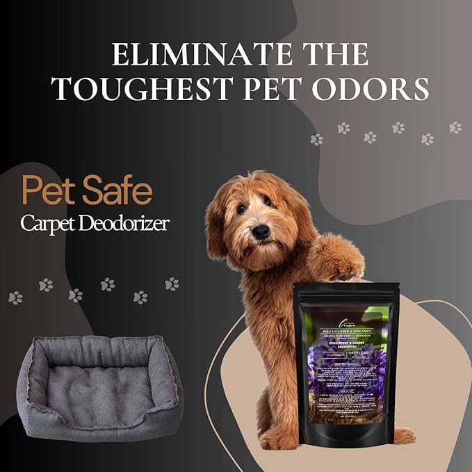 Blue Lavender & Bergamot Carpet Freshener Powder: Powerful Odor Eliminator for Home, Upholstery Deodorizer, Carpet Deodorizer, Pet Urine, Cat Litter Box - Blue Lavender & Bergamot