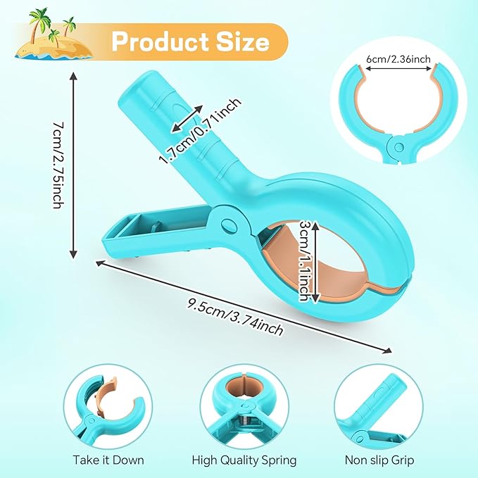 Senbowe 12 Pcs Beach Towel Clips for Beach Chairs, Towel Holder Clips for Chair Pool on Cruise,Heavy Duty Clothes Pins, Plastic Strong Beach Chair Clips to Keep Your Towel from Blowing Away,4 Colors