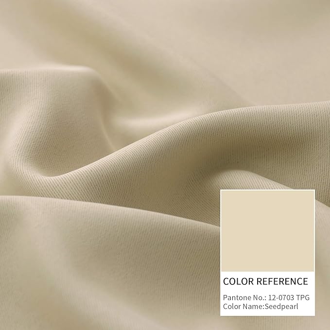 BGment Beige Blackout Curtains 72 Inches Length for Bedroom - Thermal Insulated Room Darkening Window Treatments with Rod Pocket for Living Room, 52 x 72 Inch, 2 Panels