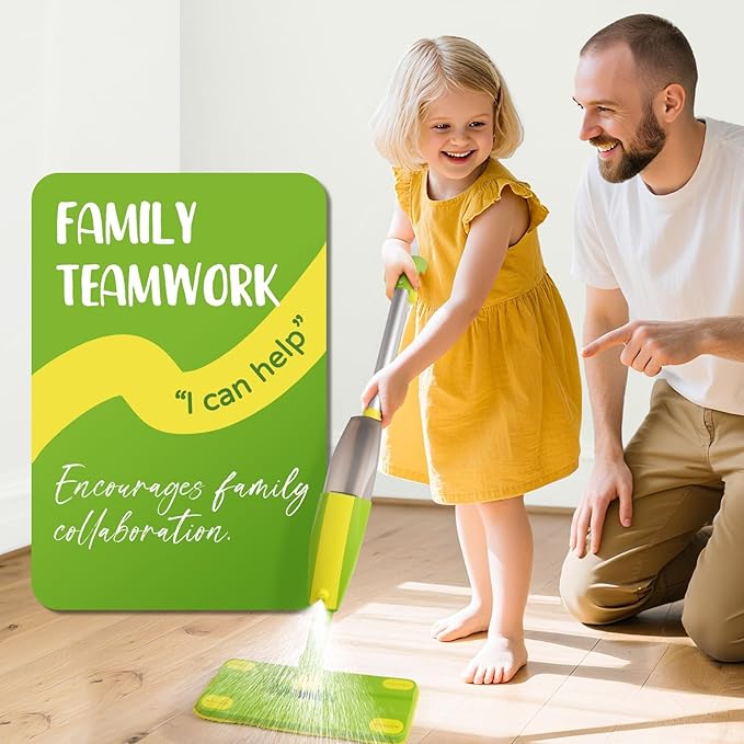 Toddler Spray Mop-Montessori Toys Mini Size Cleaning Mini Mop That Really Spray -Kid Pretend Play Toys Gift for Toddlers Girls Boys