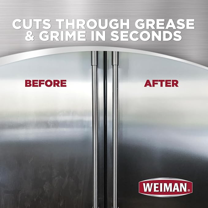 Weiman Stainless Steel Cleaner and Polish - Protects Appliances from Fingerprints, Leaves a Streak-Free Shine for Refrigerator, Dishwasher, Oven, Grill, 2 Pack With Microfiber Cloth