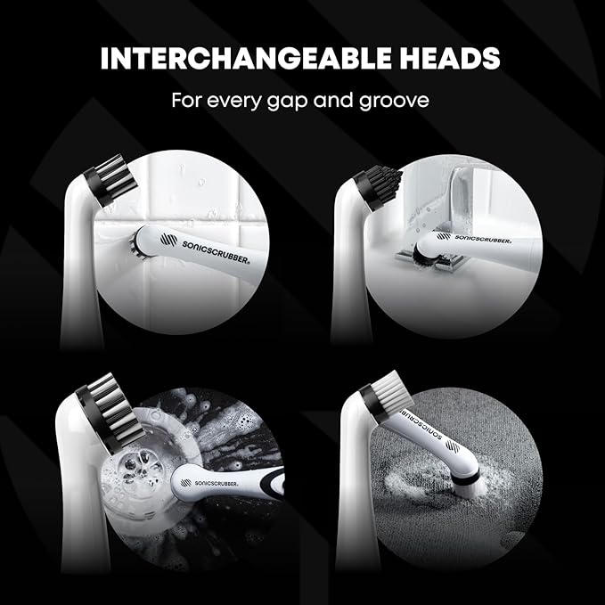 Household Cleaning Brush - Electric Scrubbing Brush - Home, Kitchen & Bathroom - Removes Mould & Cleans Grout (Washing-Up System)