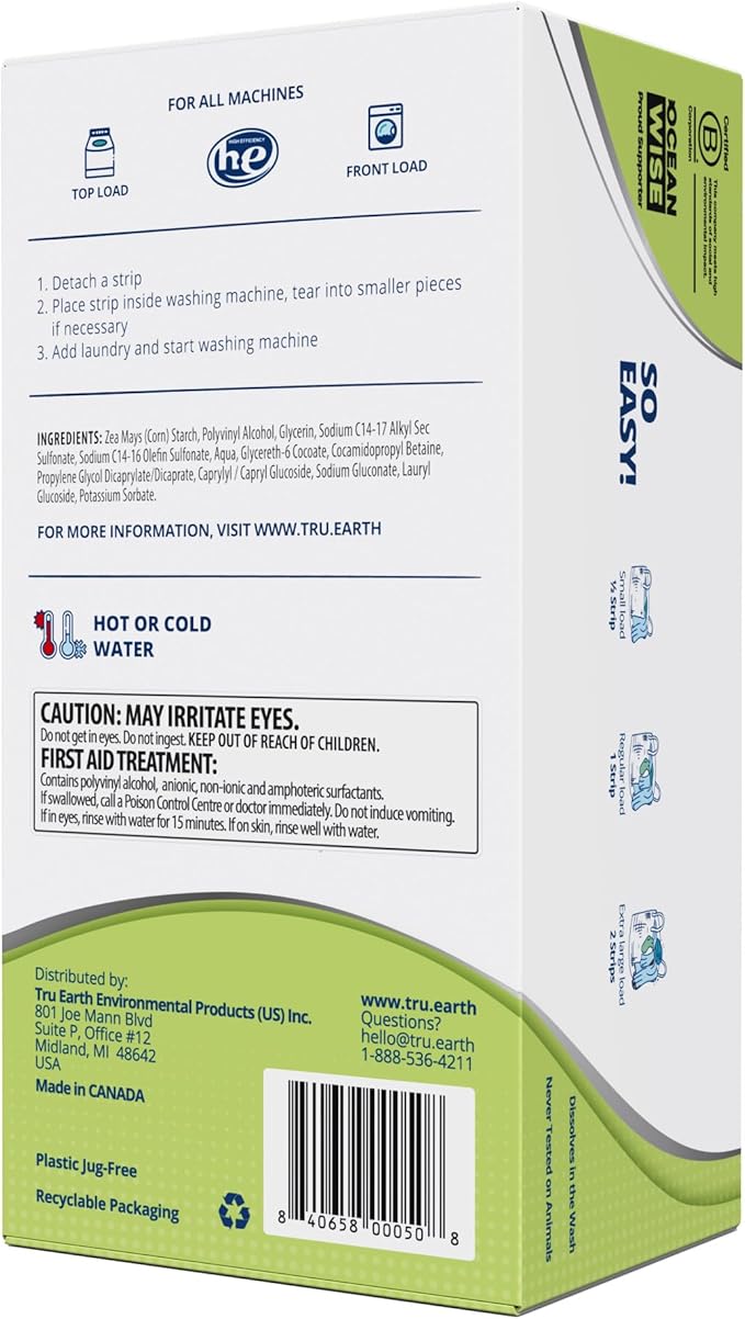 Tru Earth Platinum - Heavy Duty Laundry Detergent Sheets - Up to 768 Loads (384 Count), Fragrance Free - Ultra-Concentrated - Eco-Friendly Laundry Sheets
