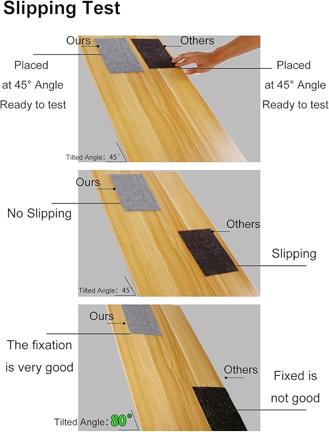 Non Slip Rug Pad Grippers - 8x11, 1/8" Thick, (Felt + Rubber) Double Layers Area Carpet Mat Tap, Provides Protection and Cushioning for Hardwood or Tile Floors