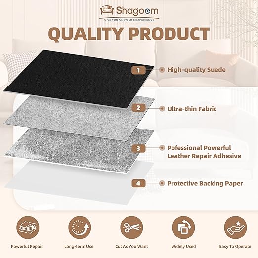 Suede Repair Patch, Large Fabric Repair Tape, Self-Adhesive Patches for Furniture, Couch, Sofa, Car Interior, Shoes, Hand Bag, Clothing (Beige, 3.5X79 Inch)