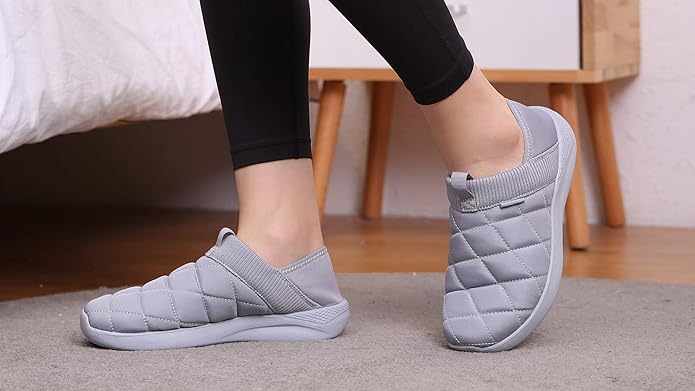 KUBUA Slippers for Men and Womens Indoor House Shoes Plush Slip on Outdoor Garden Loafers