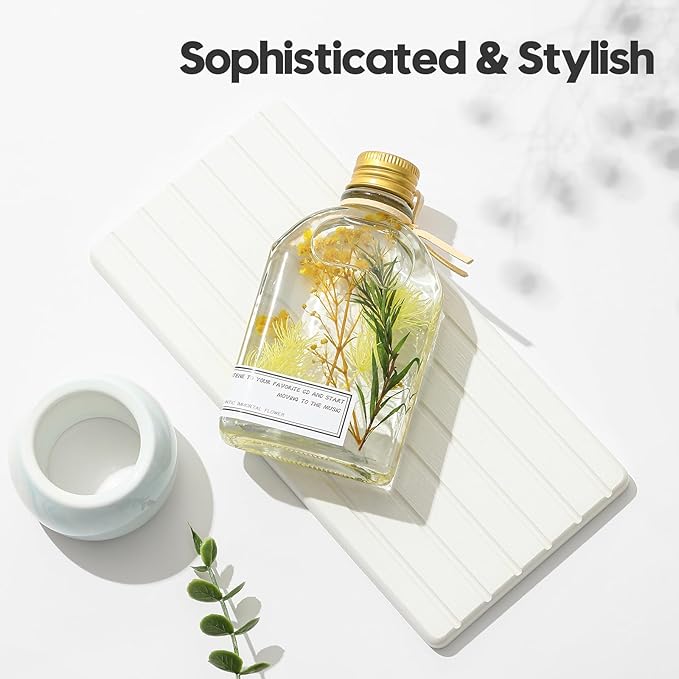 2PCS Water Absorbing Stone Drying Tray Mat For Bathroom Sink & Kitchen Counter Faucet Organizer Decor, Quick Dry Dish Soap Dispenser Sponge Holder, Vanity Sink Caddy Bar Coaster,White-8"*3.8"