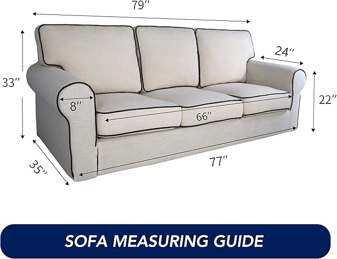 PureFit Reversible Quilted Sofa Cover, Water Resistant Slipcover Furniture Protector, Washable Couch Cover with Non Slip and Elastic Straps for Kids, Dogs, Pets (Sofa, Camel/Ivory)