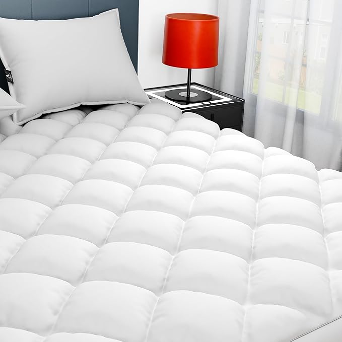 Sunflower California King Mattress Pad, Hypoallergenic Cotton Mattress Cover,18-22" Extra Deep Pocket Quilted Protector, Breathable&Noiseless