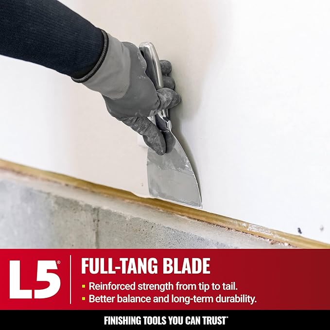 10" All Stainless Steel Joint Knife - LEVEL5 | Professional Grade Putty Blade, Premium Polished All-Metal, Precision Ground Edge, Ergonomic, Corrosion Resistant | 5-410