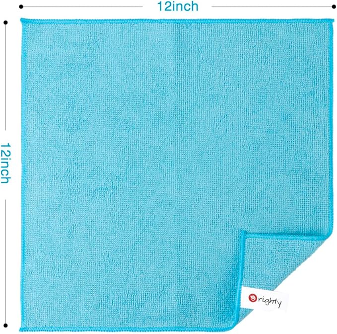 Orighty Microfiber Cleaning Cloth Pack of 12, Microfiber Towels for Cars, Highly Absorbent Car Cleaning Supplies, Lint Free Cloths Clean Rags for Car Care, House, Kitchen, 12x12 inch