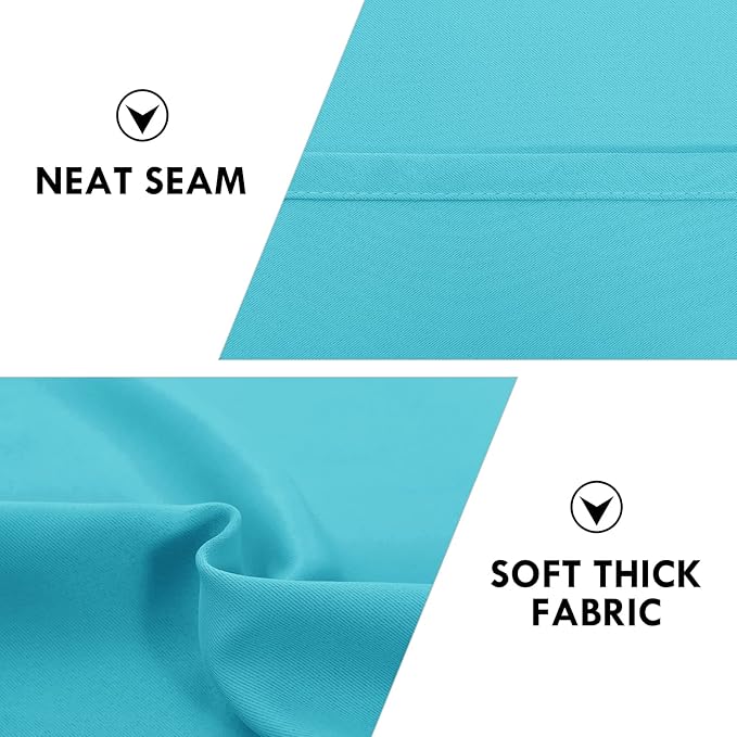 DWCN Blackout Curtains for Bedroom - Thermal Insulated Privacy Energy Saving Rod Pocket Drapes for Living Room, W 38 x L 63 Inch, Turquoise, Set of 2