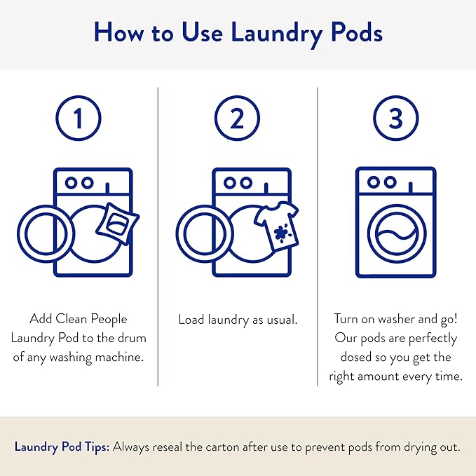 Clean People Laundry Detergent Pods - Hypoallergenic Laundry Pods - Ultra Concentrated, Recyclable Packaging, Stain Fighting - Sweet Petals, 192 Pack