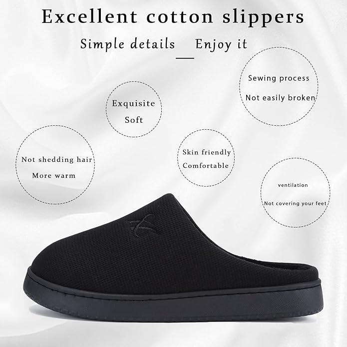 Memory Foam Slippers for Women's and Men's Casual House Shoes
