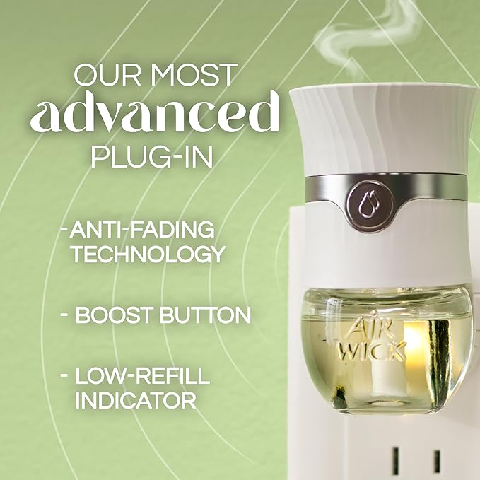 Air Wick Vibrant Plug in Scented Oil Refill, 5ct, Nectarine & Paradise Flower, Air Freshener, Essential Oils