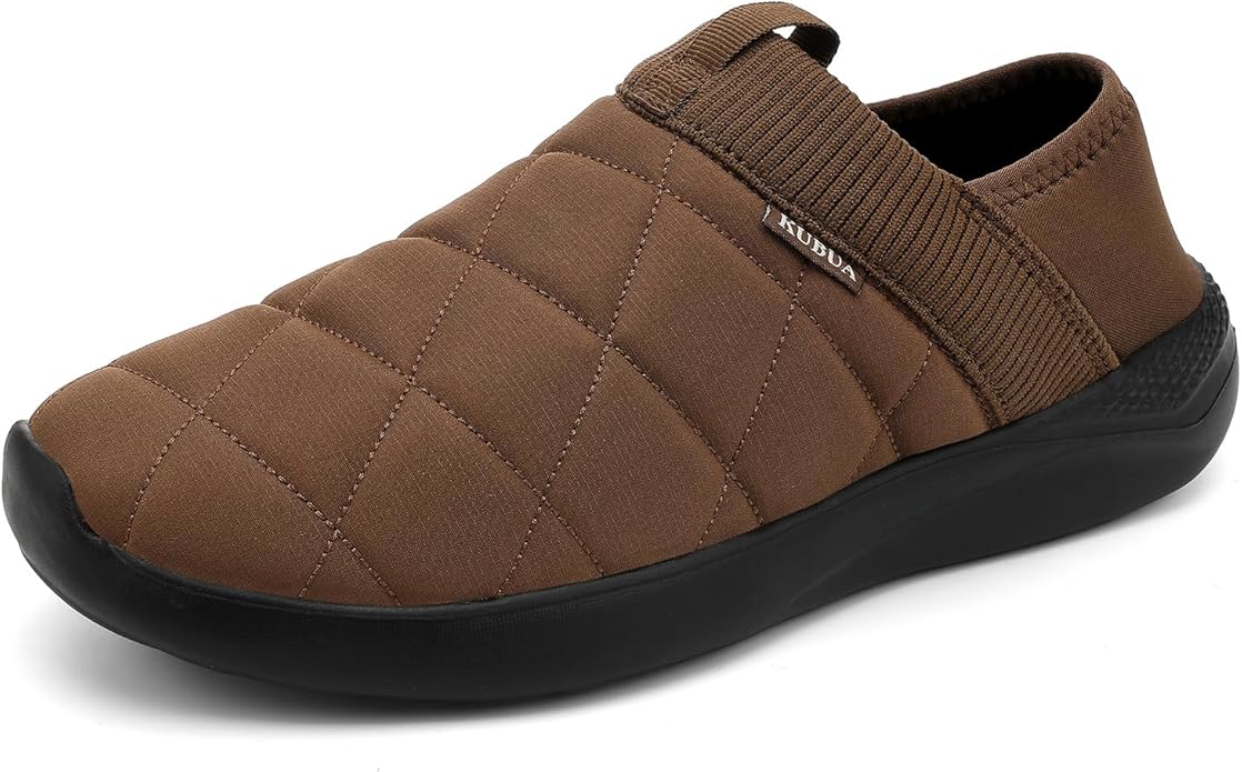 KUBUA Slippers for Men and Womens Indoor House Shoes Plush Slip on Outdoor Garden Loafers