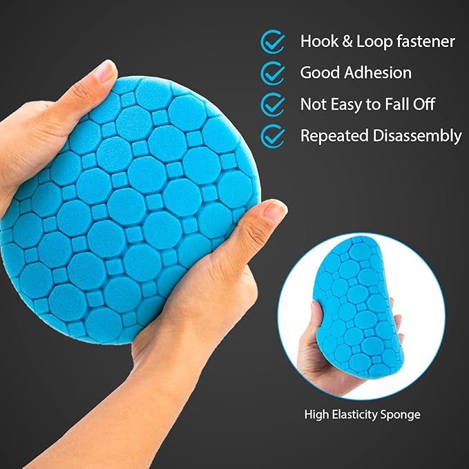 Buffing Polishing Pads, 5Pack 3.5 Inch Face for 3 Inch Backing Plate Compound Buffing Sponge Pads Cutting Polishing Pad Kit for Car Buffer Polisher, Polishing and Waxing