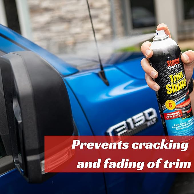 Stoner Car Care 91034-3PK Trim Shine – Vinyl and Plastic Protectant for Interior and Exterior Detailing, Restores OEM Color, Adds Shine, UV and Water Protection – 12 oz (Pack of 3)