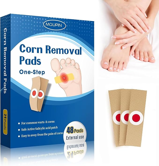 48 Count Corn Removal Pads for Feet and Toe, Corn Feet Remover for Extra Strength, Callous Remover