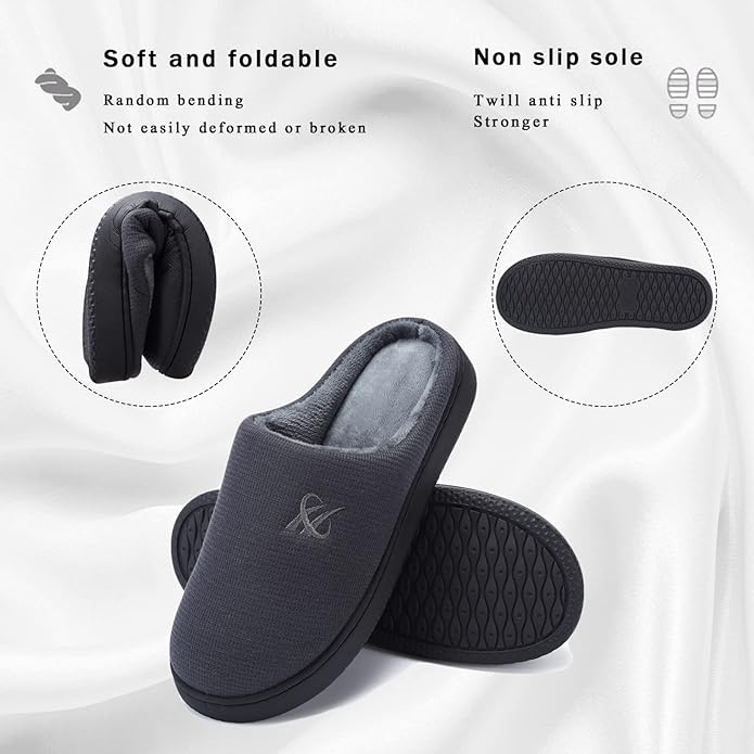 Memory Foam Slippers for Women's and Men's Casual House Shoes