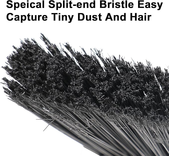 2PCS Heavy Duty Angle Broom, Long Pole Brooms for Indoor, Outdoor Sweeping, Kitchen to Courtyard, Black