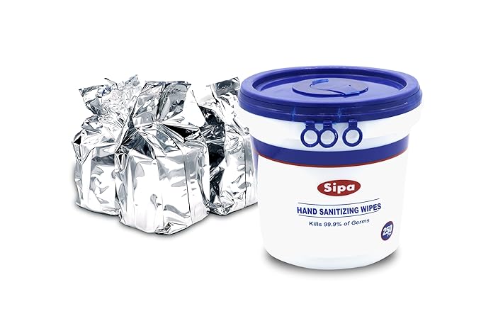 SIPA Hand Sanitizing Wipes 250 WIPES/BUCKET will Refills (1 BUCKET 3 REFILLS)